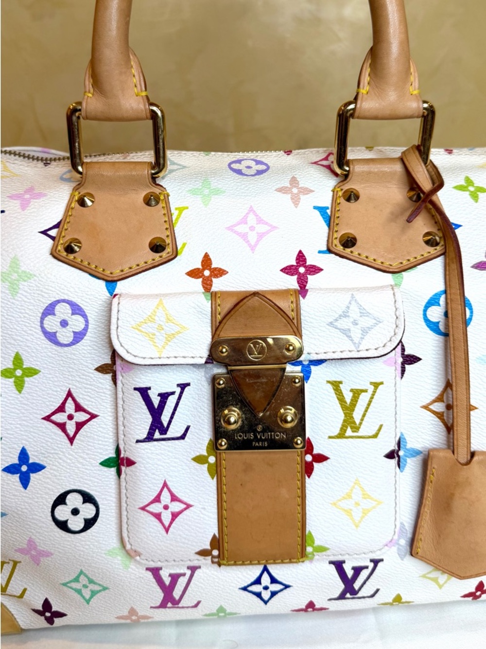 Louis Vuitton White Multicolor Monogram Speedy 30 - Picture 9 of 16